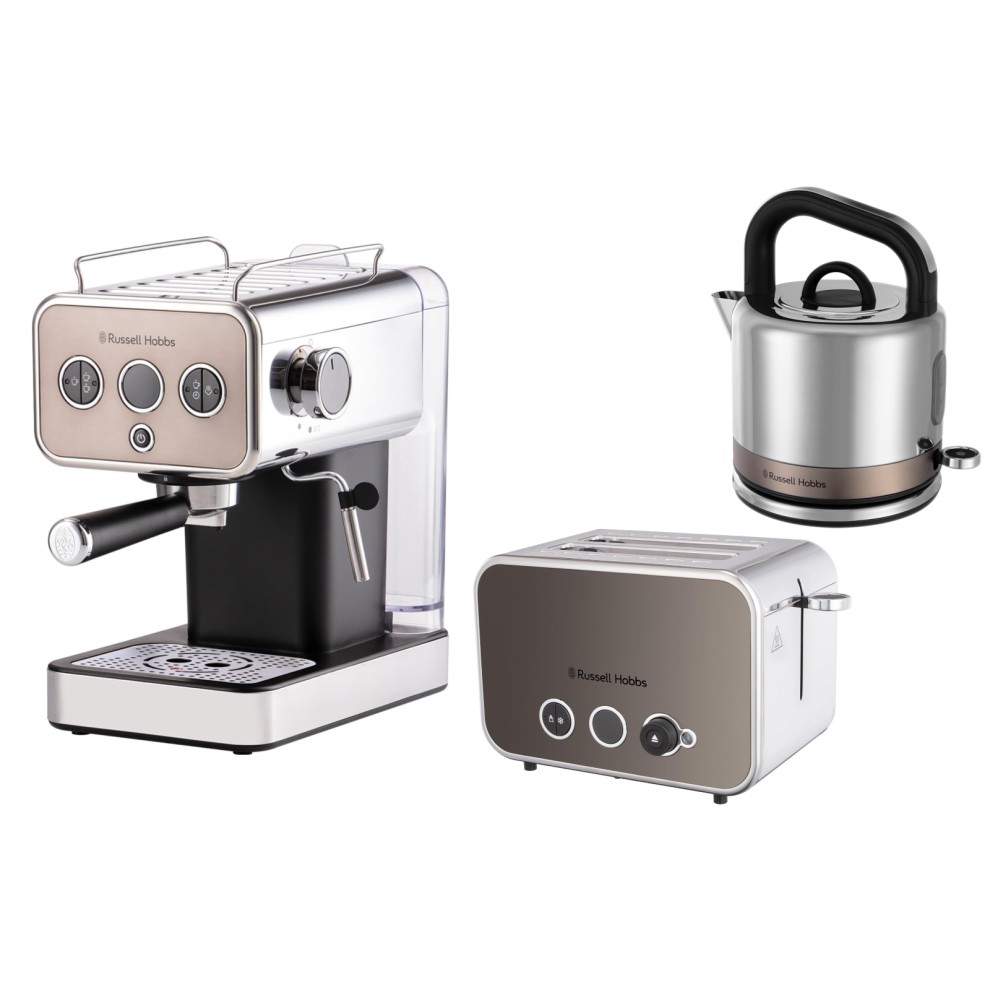 Russell Hobbs Distinctions Titanium Kettle Toaster & Coffee Machine