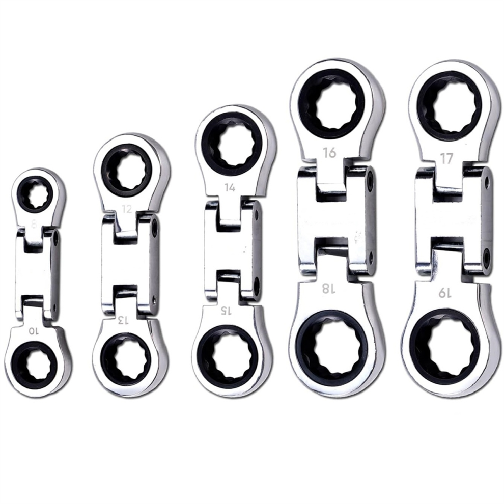 Flex-Head Stubby Ratcheting Combination Wrench Set, Mini Wrench Set 4851013952581