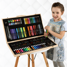 RLS 180pc Deluxe Wooden Colourful portable art colouring paint pen set for Boys and Girls