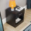 Home Discount (Black) Riano 1 Drawer 1 Shelf Bedside Chest Nightstand 4