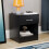 Home Discount (Black) Riano 1 Drawer 1 Shelf Bedside Chest Nightstand 1