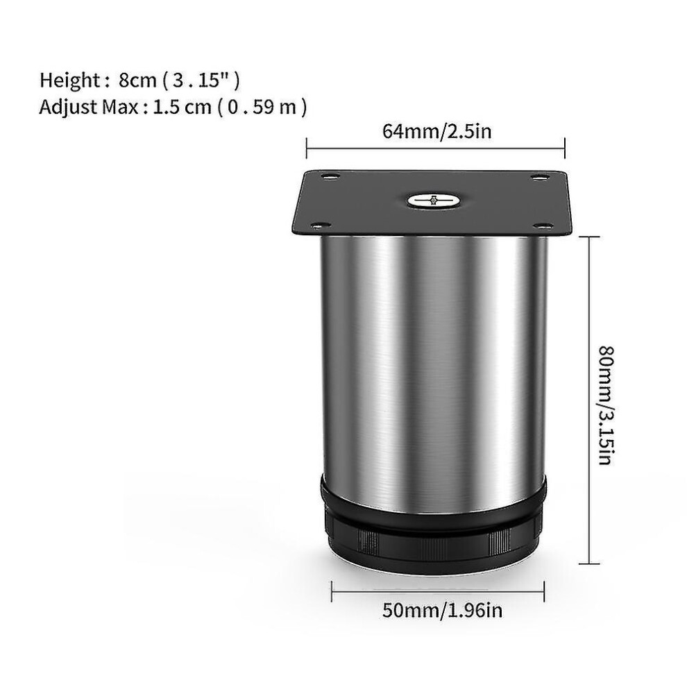 (80Mm) 5 35Cm Adjustable Stainless Steel Furniture Feet Black Replacement Metal Feet For Couch Cabinets Tv Stands Cabinet Sofa Feets 7305602248595