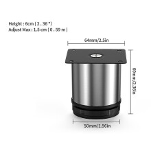 (60mm) 5 35cm Adjustable Stainless Steel Furniture Feet Black Replacement Metal Feet For Couch Cabinets Tv Stands Cabinet Sofa Feets