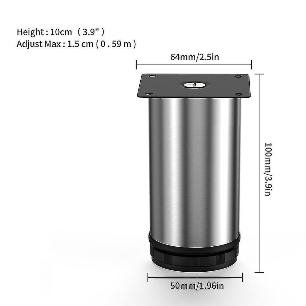 (100Mm) 5 35Cm Adjustable Stainless Steel Furniture Feet Black Replacement Metal Feet For Couch Cabinets Tv Stands Cabinet Sofa Feets 7305602248618