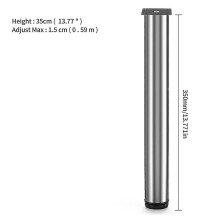 (350mm) 5 35cm Adjustable Stainless Steel Furniture Feet Black Replacement Metal Feet For Couch Cabinets Tv Stands Cabinet Sofa Feets
