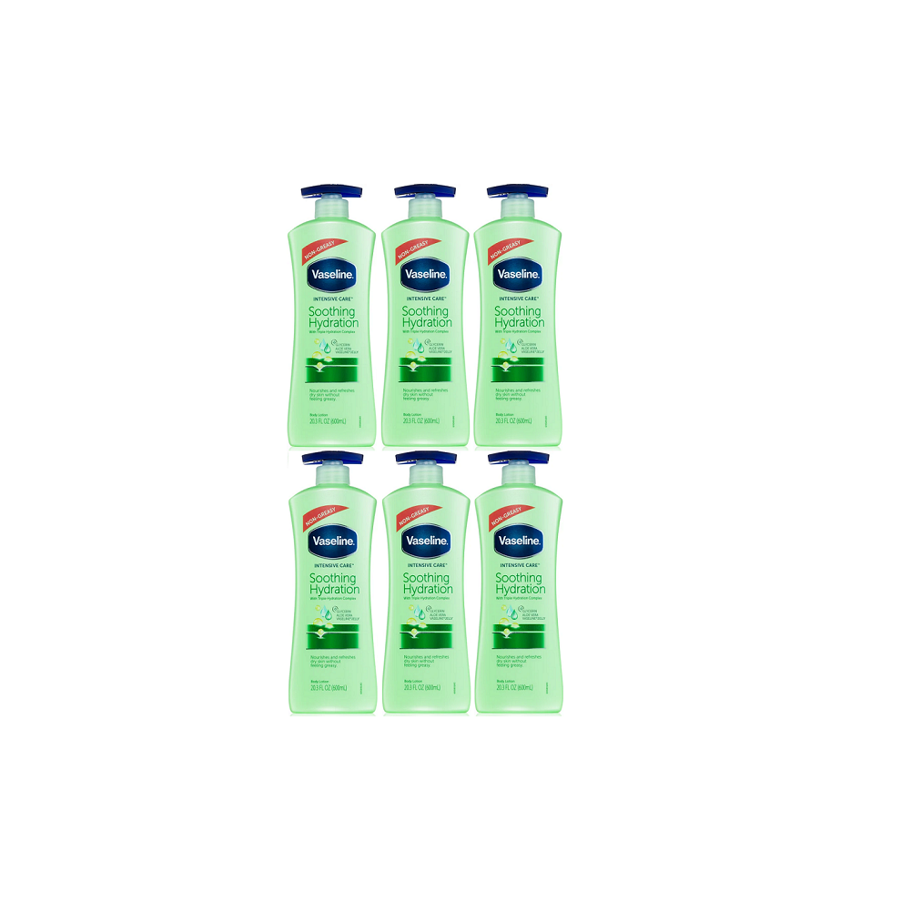 Vaseline Intensive Care Body Soothing Hydration Lotion For Dry Skin 6 x 600ml