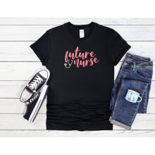 (XXL, Black) Future Nurse Nursing School Men Women Unisex Top T Shirt
