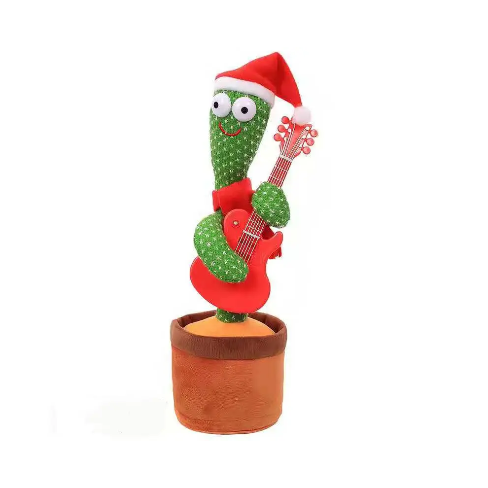 (Style B) Christmas Cactus Plush Toy Dancing Singing Recording Learn Talking Kid Gifts