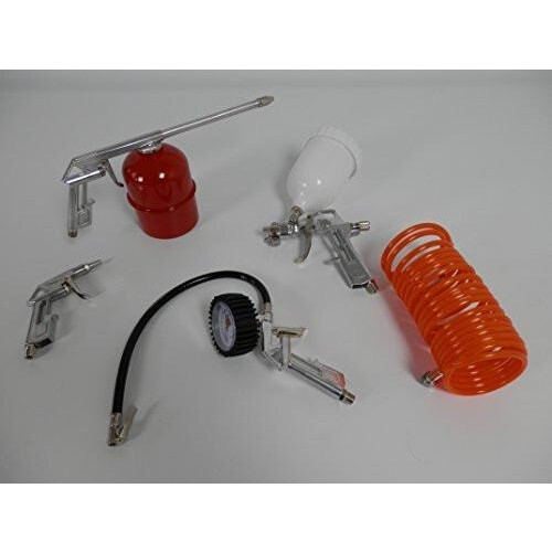 5 Piece Air Compressor Kit Spray Gun Air Line Accessories Tools Air Hose