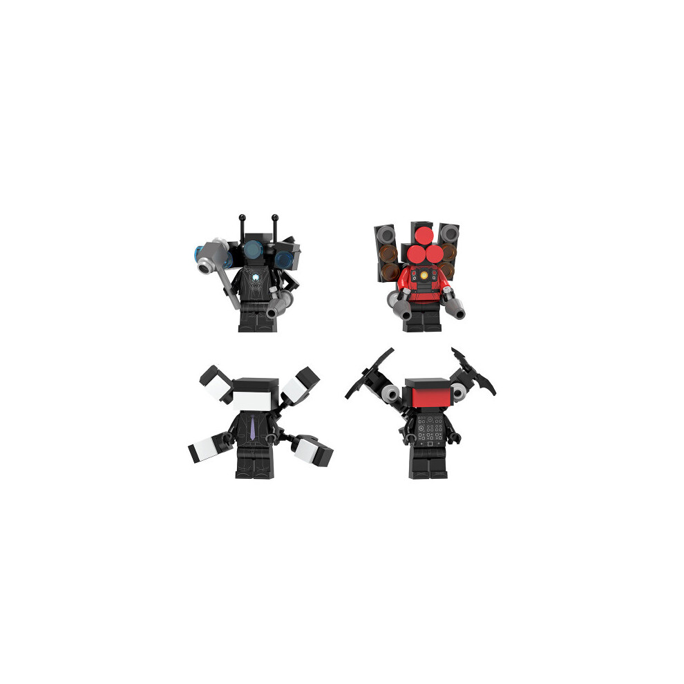 Photos - Construction Toy  Toilet Man Series Super Titan TV Man Audio Man Monitor Man Assembly Building Block Toy Bag(4pcs-B)