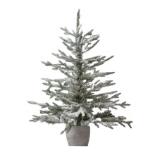 Snowy Potted Christmas Tree 3ft, Pine Effect Potted Tree With 91 Branch Tips