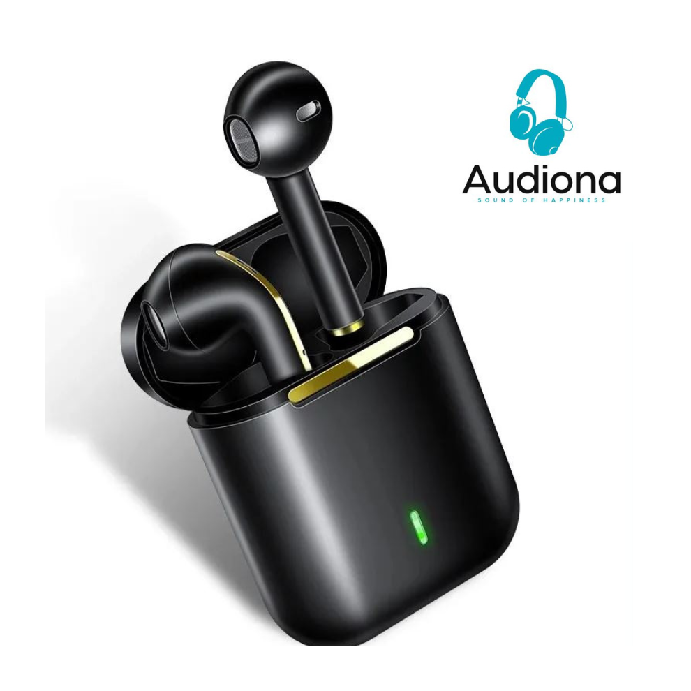 (Black) Audiona Wireless Bluetooth Headset With 9D Noise Reduction Headphone Mode