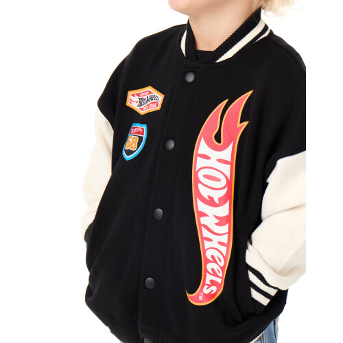 Hot Wheels (9-10 Years) Hot Wheels Varsity Jacket (Boys Black) 2
