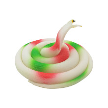 (White & Red) 80cm Realistic Rubber Snake Toy for Pranks and Decor