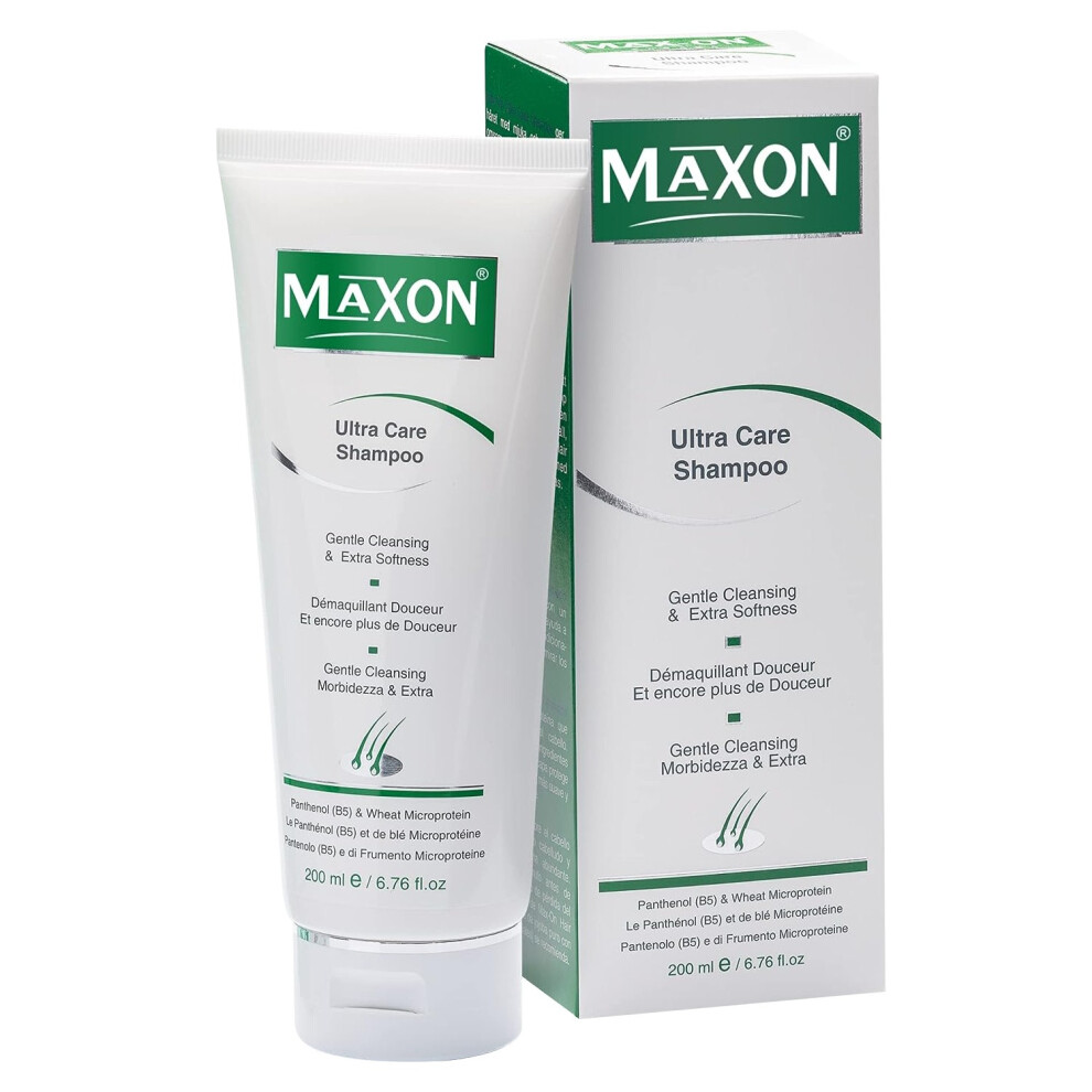 Maxon Ultra Care Gentle Cleansing Shampoo 200ml | Mild, Hydrating Shampoo for Dry & Sensitive Scalp, Nourishing Formula for Soft, Healthy Hair