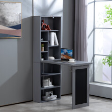 (Grey) WestWood Desk W/ Shelves L-Shape Convert Fold Computer Work Table Office Study