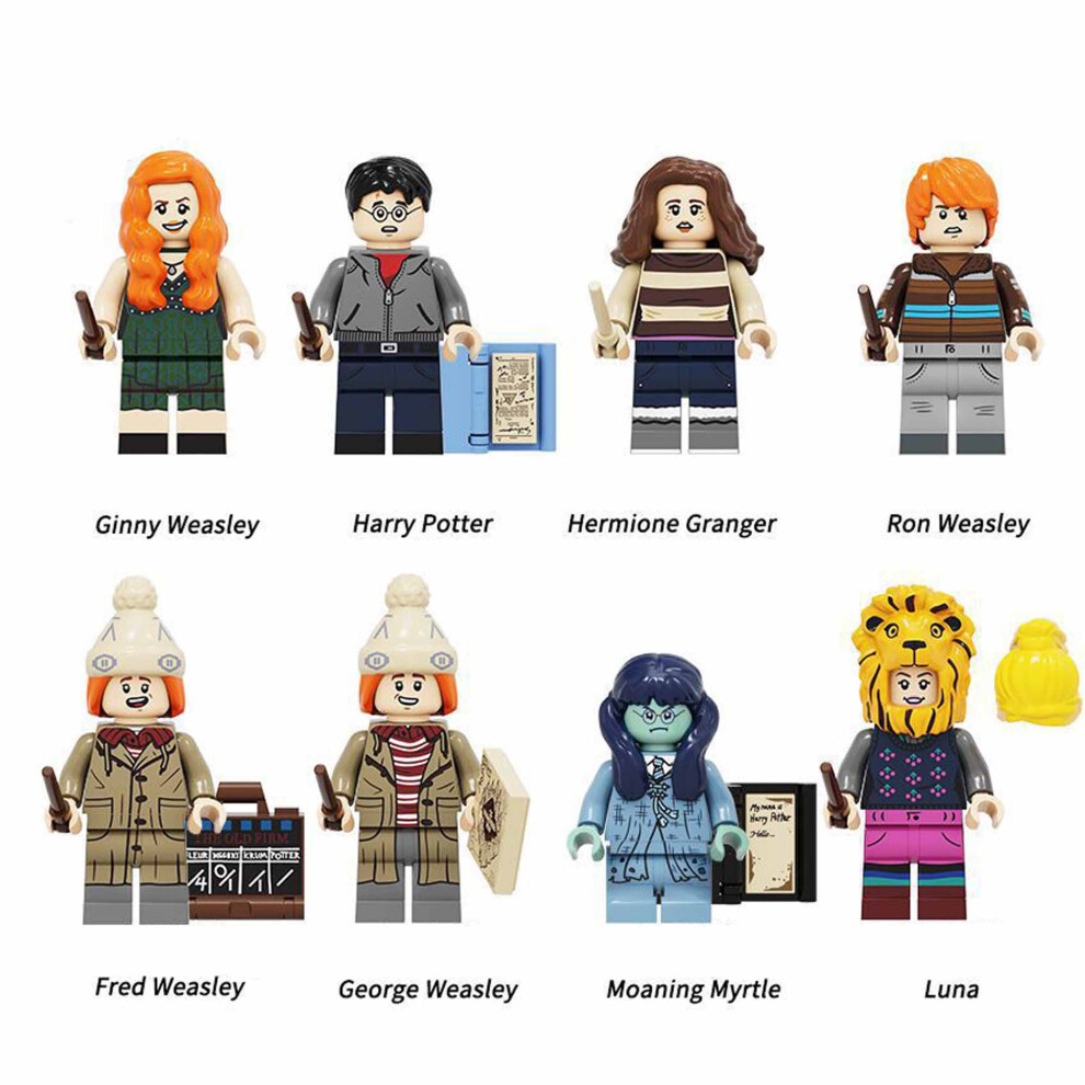 Bonxaif (8Cs Harry Potter-A) 16Cs Harry Potter Neville Pomona Minifigures Blocks Toys Fit Lego