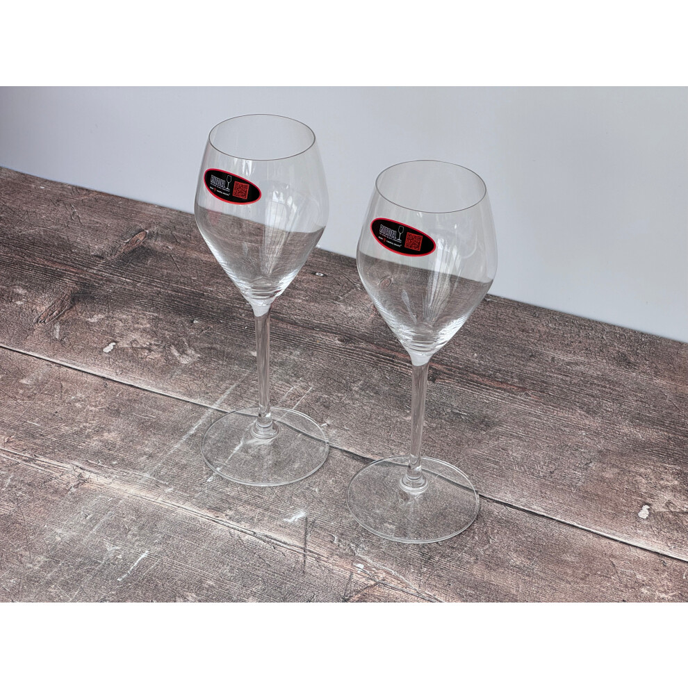 Pair of Riedel Heart to Heart Crystal Champagne Glasses