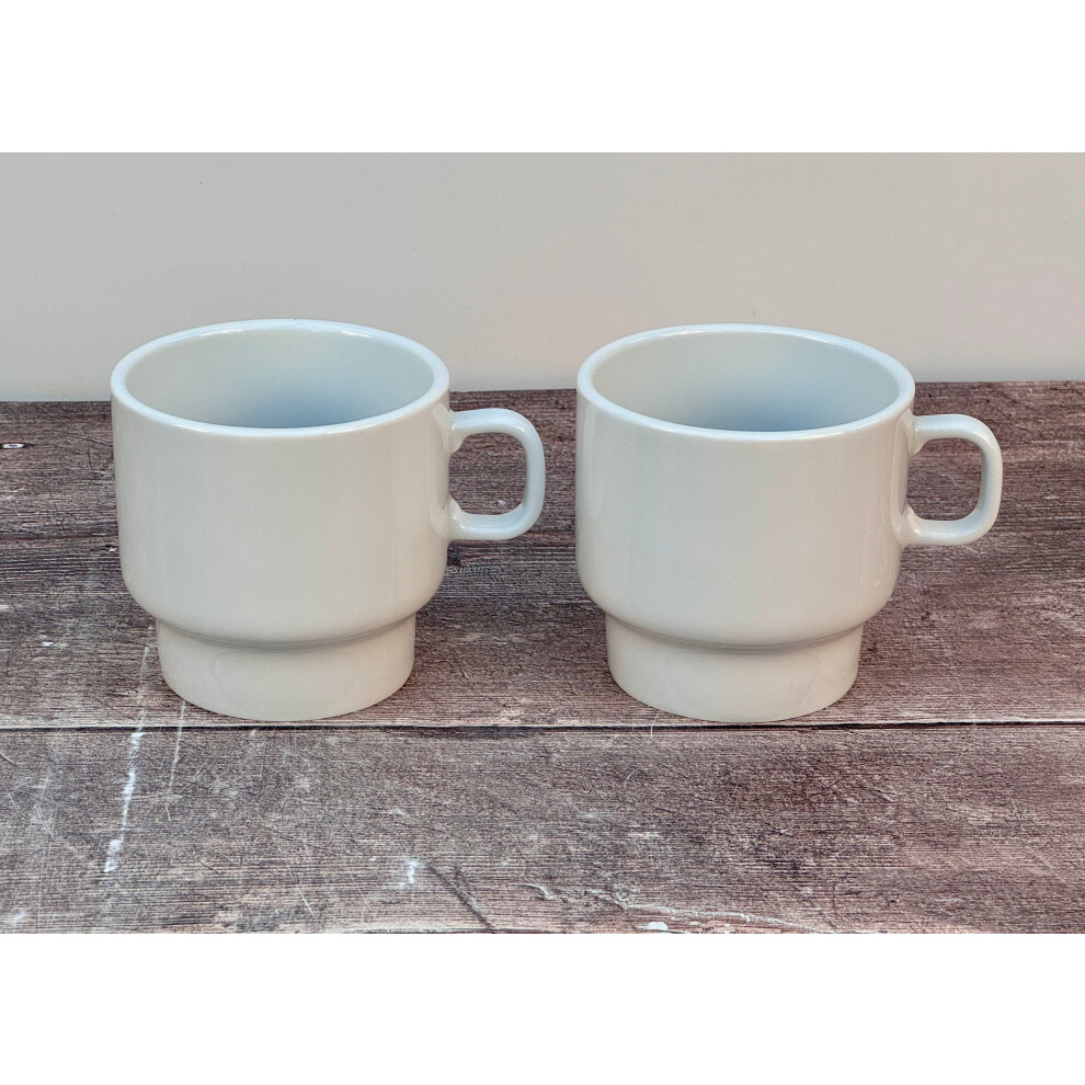 LSA White Utility Stackable Flat White Mugs