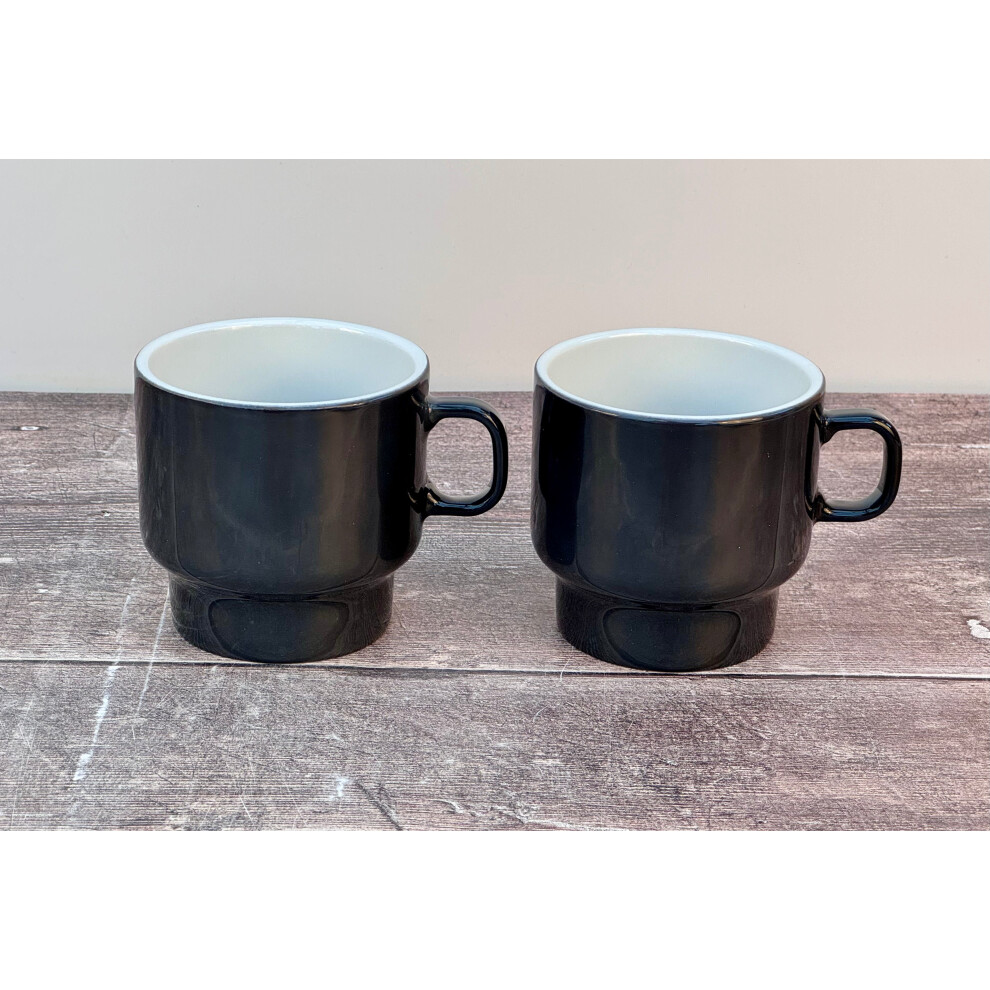 LSA Grey Utility Stackable Flat White Mugs