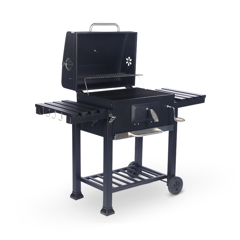 (A) BBQ Grill Smoker Barbecue Charcoal Outdoor Garden