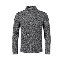 (2XL) Autumn And Winter Men's Solid Color Turtleneck Snowflake Warm Fleece Bottoming Sweater