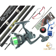 Hunter Pro Complete Starter Fishing Kit. Carbon Fishing Rod Reel Tackle Set Rod Rest