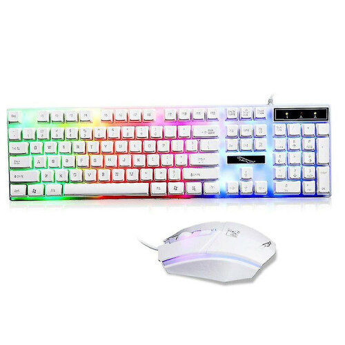 (White) Gaming Keyboards And Mouse Led Wired Usb
