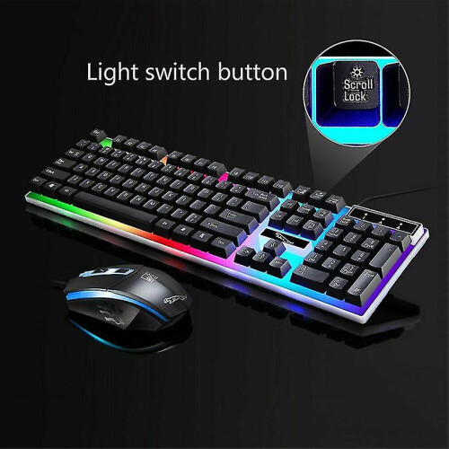 (Black) Gaming Keyboards And Mouse Led Wired Usb 2