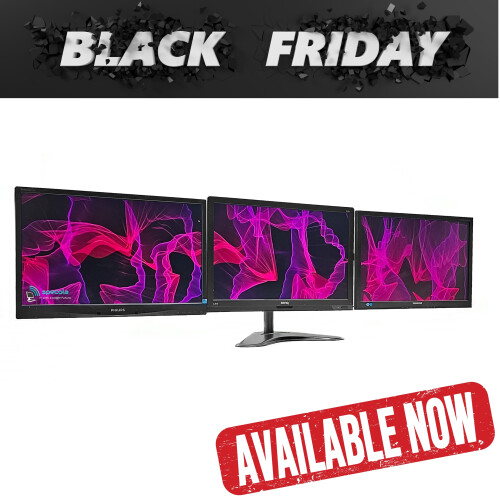 Refurbished specola 3 x 22inch Triple Screen Monitors - Mixed Brands - 3xUSB-C