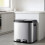 Living And Home 30L Stainless Steel Step Open Trash Can with Dual Pedals 2