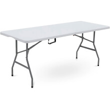 (6Ft Folding Table) 5/6FT CATERING CAMPING HEAVY DUTY FOLDING TRESTLE TABLE PICNIC BBQ PARTY STOOLS