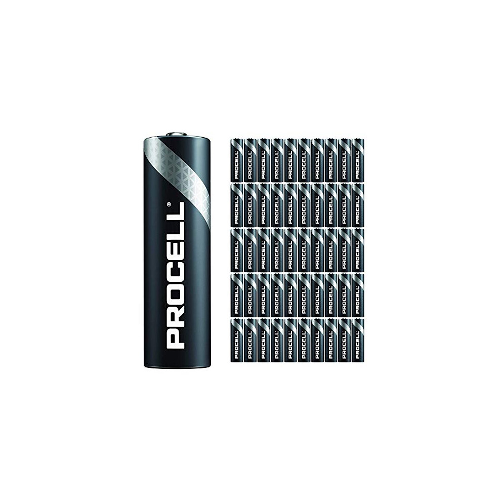 50 Pack - Duracell Procell AA Batteries | 1.5V Industrial Power Alkaline Battery