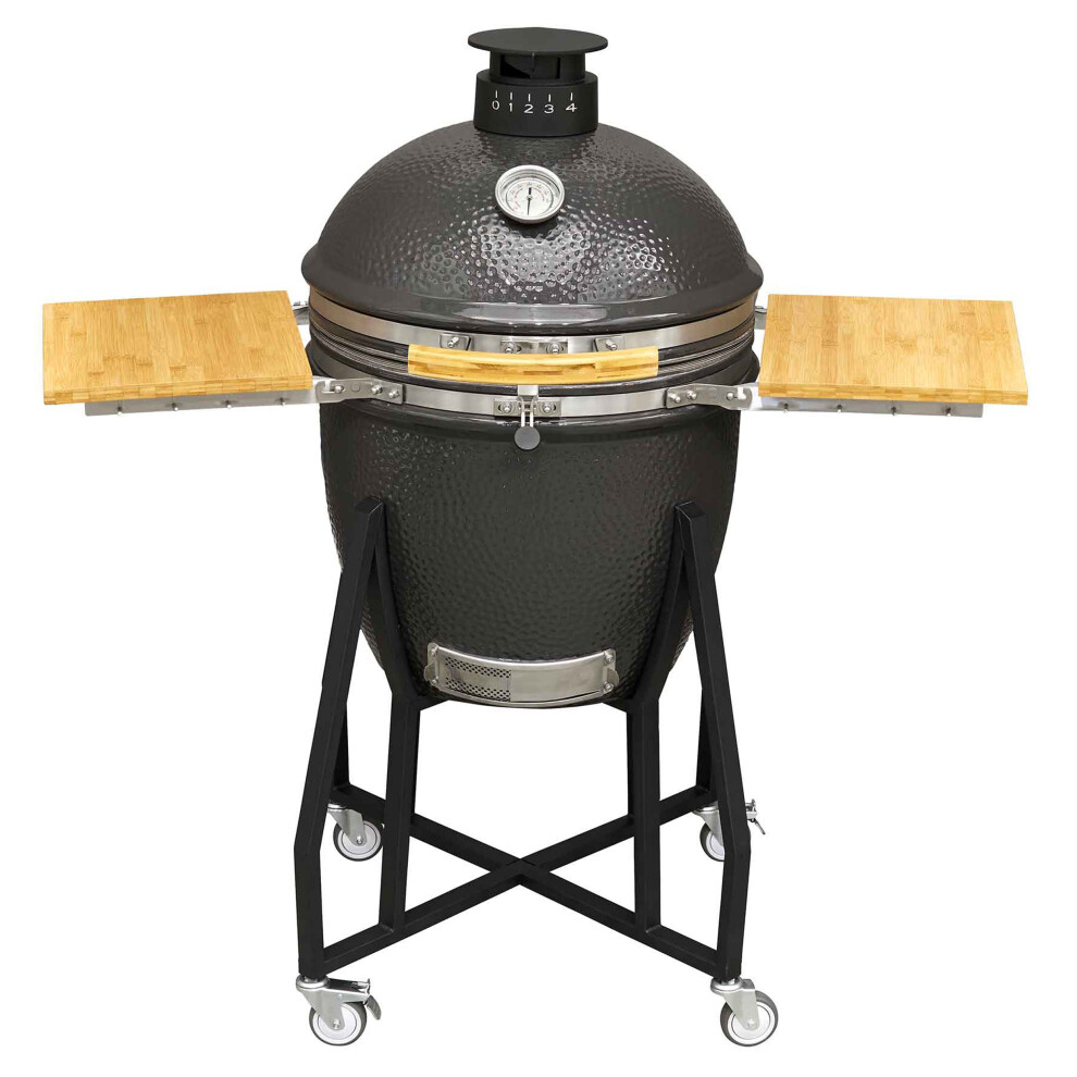 Deluxe 22"(56cm) Ceramic Kamado Style BBQ with Wheeled Stand