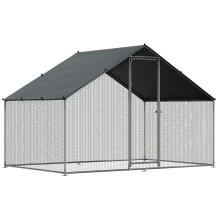 Walk-In Galvanized Steel Chicken Run with Roof Cover & PVC Coated Chicken Wire 3 x 2 x 2m