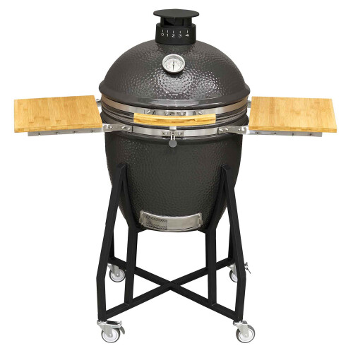 Dellonda Deluxe 22"(56cm) Ceramic Kamado Style BBQ with Wheeled Stand 1