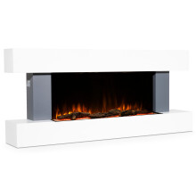 52" Wall Mounting Electric Fireplace with LED Flame Effect - Grey