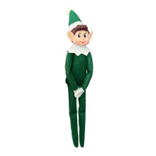 (Boy Green) Boy Grinch Jack Skellington Christmas Elf Plush Toy Novelty Long Bendy Naughty Boy Christmas Elves Doll 12 Inches