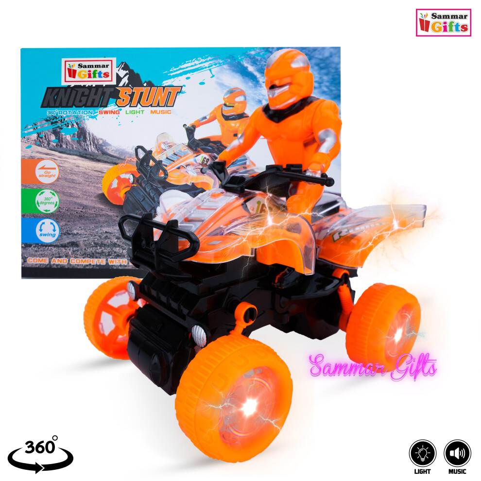 (Orange) Motorbike Flashing Light & Music with Figure Toy