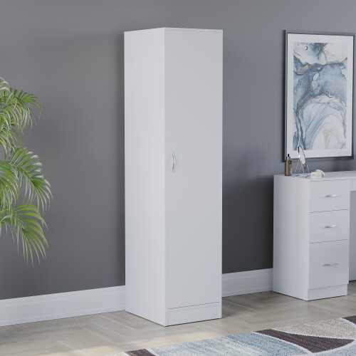 Vida Designs (White) Riano 1 Door Wardrobe Bedroom Garment Storage