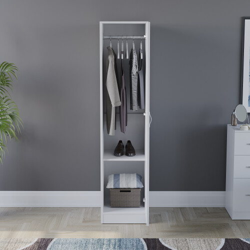 Vida Designs (White) Riano 1 Door Wardrobe Bedroom Garment Storage 2