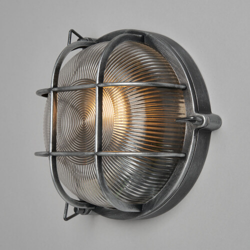 (Round, Silver) Litecraft Remy Outdoor Wall Light 1