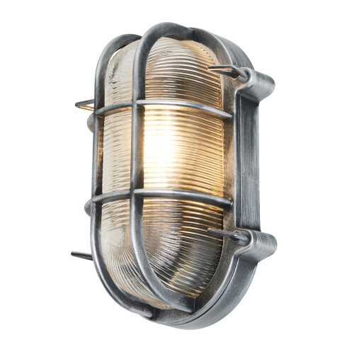 (Oval, Silver) Litecraft Remy Outdoor Wall Light