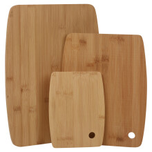 3 Pcs Bamboo Wooden Chopping Boards Natural Cutting Food Meat Serving Platter
