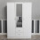 Vida Designs (White) Riano 3 Door 2 Drawer Mirrored Bedroom Wardrobe 5