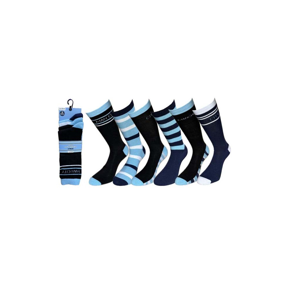 (Man City, 6 Pairs) 12 Pairs Mens Football Socks ManUnited, ManCity, NewCastle Liverpool Socks UK 6-11