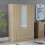 Vida Designs (Pine) Riano 3 Door 2 Drawer Mirrored Bedroom Wardrobe 1