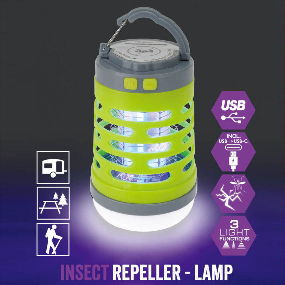 USB Rechargeable Insect Repeller Lamp Mosquito Fly Killer Trap Zapper Outdoor