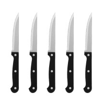 Five-piece steak and bread knife set