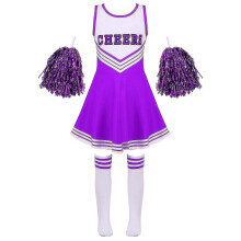 (130) Chomel Girls Cheerleading Uniforms, Children's Dance Uniformspurple Ty